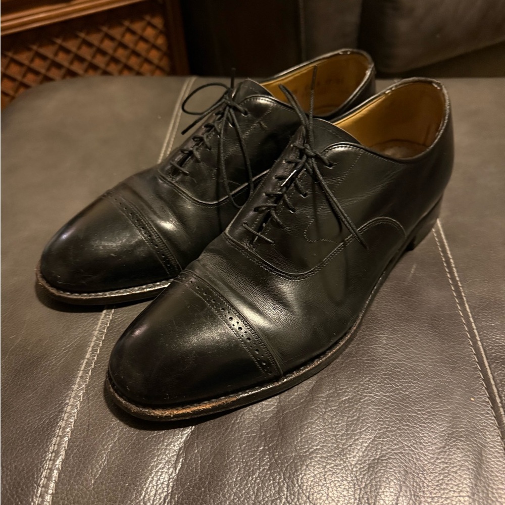 Johnston & Murphy Black Leather Dress Shoes MADE IN USA